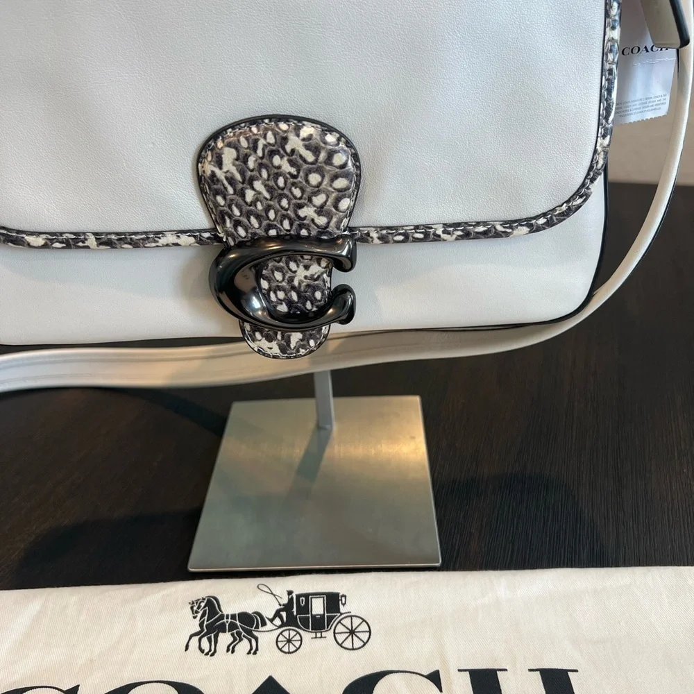 NWT Coach Soft Tabby Leather Shoulder Bag with snakeskin detail